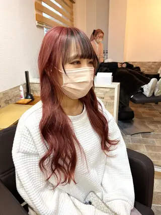 ロング カラー ヘアカラー&縮毛矯正 STAR☆RIVERのヘアスタイル