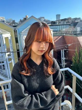 ロング カラー HANAME 原宿美容室のヘアスタイル