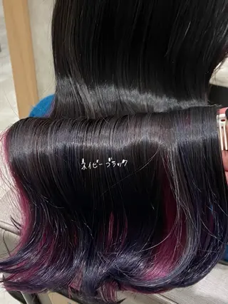 セミロング カラー しみず さきのヘアスタイル