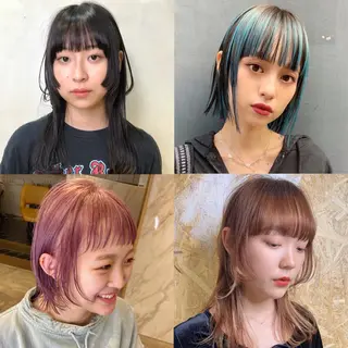 ミディアム カラー ブリーチ😼 ボブ✍️レイヤーのヘアスタイル