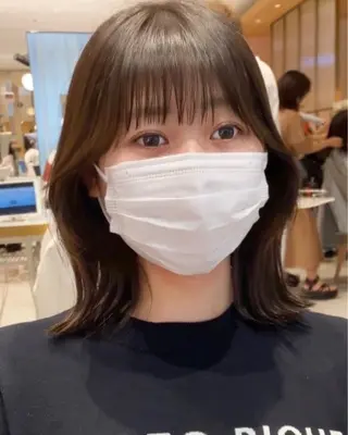 ミディアム カラー パーマ ヘアアレンジ 小野寺瑞希 /最小顔カットのヘアスタイル