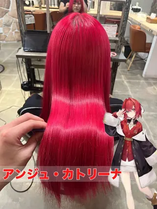 ロング カラー ヲタク美容師 店長　上原のヘアスタイル