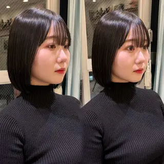 ミディアム 🫧ボブ／縮毛矯正／ 韓国／ゆーな🫧のヘアスタイル