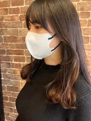 セミロング カラー パーマ ヘアアレンジ メンズ キッズ ネイル マツエク・マツパ アイブロウ 久木原 ゆりのヘアスタイル