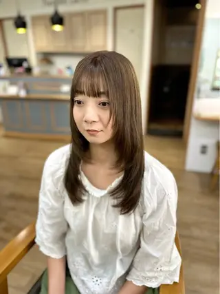 セミロング カラー パーマ ヘアアレンジ メンズ キッズ 骨格レイヤーカット 🌿美髪縮毛矯正のヘアスタイル