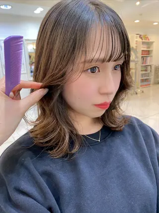 ミディアム カラー ヘアアレンジ マツエク・マツパ アイブロウ 透明感カラー🫧ヘア セット🫧松本菜月の眉毛・アイブロウイメージ