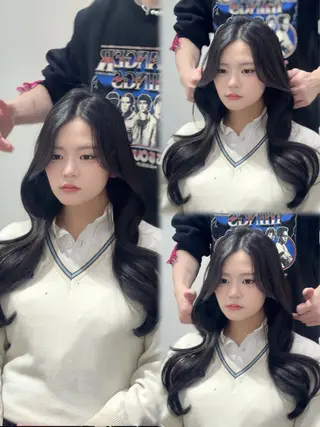 ロング YUZU🎀顔まわり ×レイヤーカットのヘアスタイル