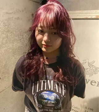 ロング カラー ヘアアレンジ キッズ デザインパーマ メンズカット 郁美のヘアスタイル