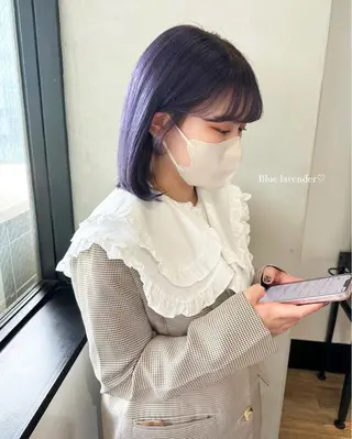 ミディアム カラー パーマ ヘアアレンジ ネイル マツエク・マツパ アイブロウ Himawari♡ 柔らかいカラーのヘアスタイル