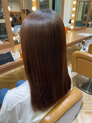 ロング 縮毛矯正 髪質改善 韓国風レイヤー 吉田のヘアスタイル