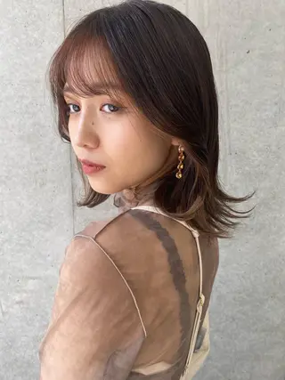 ミディアム カラー RISAKO レイヤーカット🎀のヘアスタイル