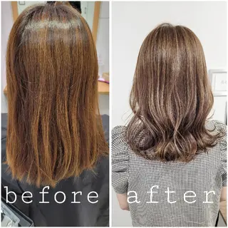 セミロング カラー 尾野 恭平のヘアスタイル