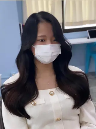 ロング YUZU🎀顔まわり ×レイヤーカットのヘアスタイル