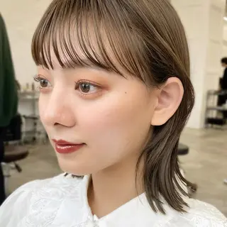 ミディアム カラー 【柔らか透明感✨/ 似合せ前髪】大石葉月のヘアスタイル
