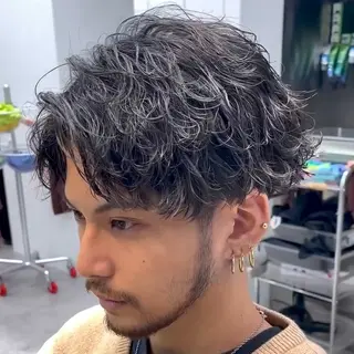 ミディアム パーマ ヘアアレンジ メンズ fifth 石川 凪のヘアスタイル
