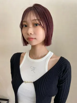 ショート カラー ヘアアレンジ ボブ/透明感カラー 🧸YUI❤️のヘアスタイル