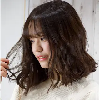 ミディアム カラー パーマ ヘアアレンジ 堀 大輔のヘアスタイル