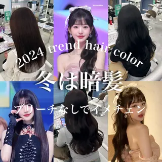 セミロング カラー 透明感ハイトーン特化 /ケアブリーチ/莉駒のヘアスタイル