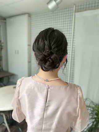 セミロング ヘアアレンジ 透明感カラー/京橋/ reikoのヘアスタイル