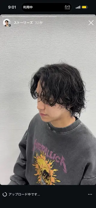 ミディアム パーマ メンズ トレンド🔥メンズ 特化⚡️網野裕希のヘアスタイル