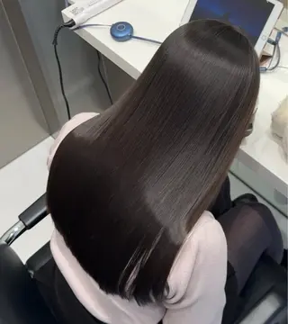 ロング 縮毛矯正クロスパーマ 益子達也のヘアスタイル