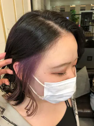 ミディアム カラー 渕向 克海のヘアスタイル