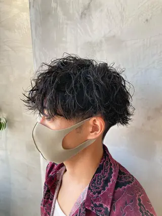 ショート カラー パーマ メンズ 波巻きスパイラルパー マ/シャドウパーマ駿のヘアスタイル