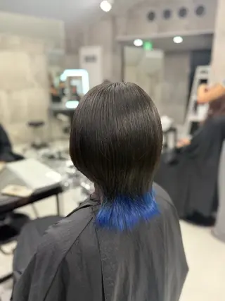 ミディアム カラー メンズ ☁️かずき☁️青.紫 推し活カラー💫のヘアスタイル