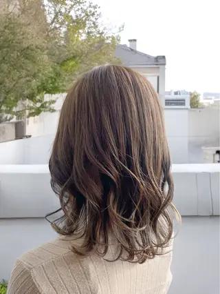 ミディアム カラー 髪質改善メニュー 長井 美佐子のヘアスタイル