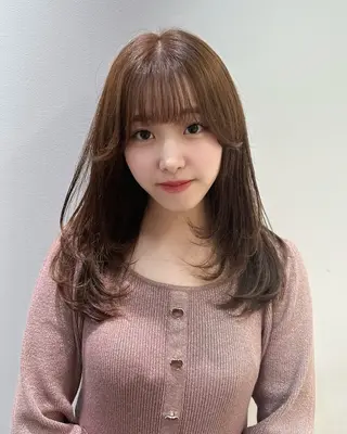 ミディアム 顔周りレイヤー/新宿 /モテ艶カラー/航介のヘアスタイル