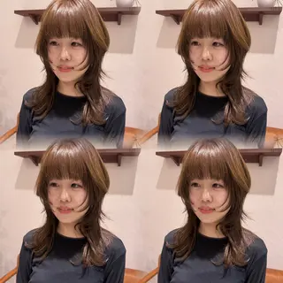 セミロング カラー 🦋ブリーチなしダブ ルカラー🌈MEGUのヘアスタイル