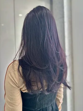 ロング カラー 流行りの透明感カラー ×縮毛矯正🤍ユウのヘアスタイル