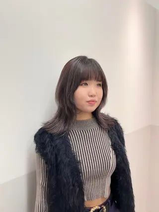 ミディアム カラー ヘアアレンジ 似合わせレイヤー/ 美髪縮毛矯正/ミナエのヘアスタイル