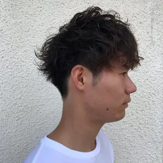 ショート カラー パーマ メンズ ニュアンスパーマ/ レイヤー/茶屋町のヘアスタイル