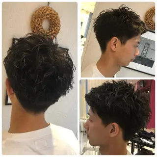 ショート パーマ メンズ 🍀富久 永梨🧸のヘアスタイル