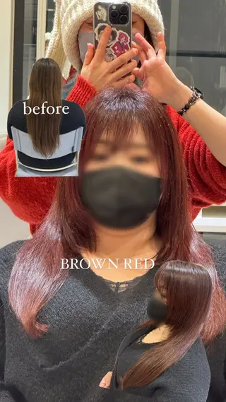 ロング カラー レイヤーカット Y2K/𝓡𝓲𝓷のヘアスタイル