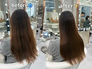 ロング 大宮🤍縮毛矯正 レイヤー🪽なるのヘアスタイル