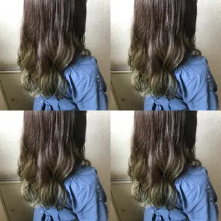 セミロング カラー 小栗 麻衣のヘアスタイル