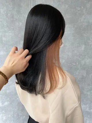 セミロング カラー 【完全個室】髪質改善 暖色カラー/山崎唯奈のヘアスタイル