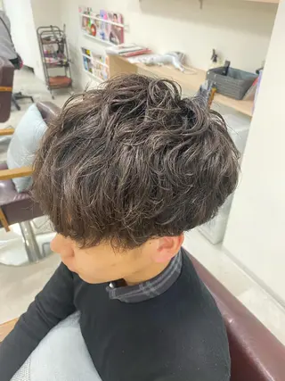 ショート パーマ メンズ マンツーマン/透明感 foi hairのヘアスタイル
