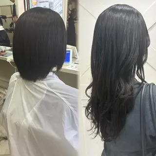 ロング カラー ハイトーンカラー シールエクステのヘアスタイル