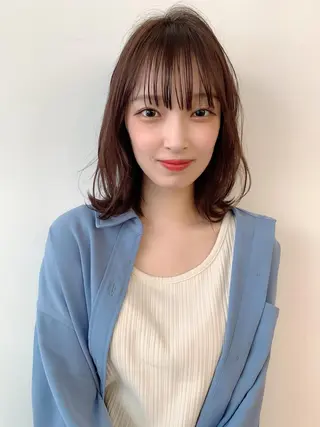 ミディアム カラー なりたいが叶う ながしまじゅんきのヘアスタイル