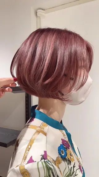 ショート カラー スキバサミを使わない カット🌼唯🌼のヘアスタイル