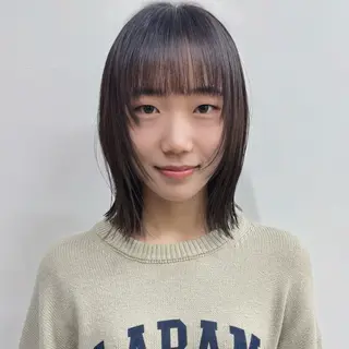 ミディアム カラー スギヤマ ショウゴのヘアスタイル