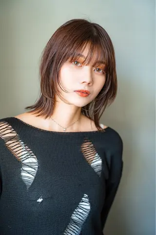 ミディアム カラー MINX似合わせボブ 髪質改善/岩城槙乃介のヘアスタイル