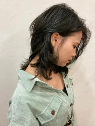 ミディアム カラー 下小鶴 優治のヘアスタイル