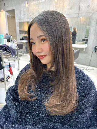 セミロング うる艶ヘア♡韓国好き 透明感　shotaのヘアスタイル