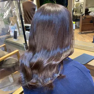 セミロング カラー ✨️美髪矯正×似合わ せ艶カラー✨藤田透のヘアスタイル