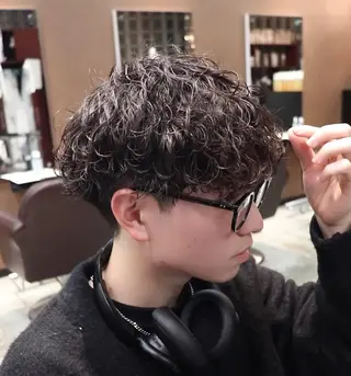 ミディアム パーマ メンズ 🌀パーマ特化 美容師🌀/しゅんのヘアスタイル