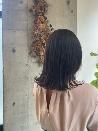 ミディアム カラー 耳つぼ/クロスパーマ /イシグロのヘアスタイル